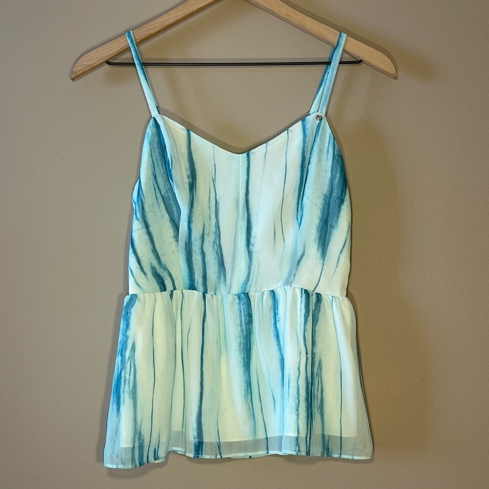 Guess Blue Watermark Ballet Cami Tie-dye Tank Size S